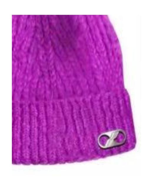 we11done Purple Logo Knitted Hat for men