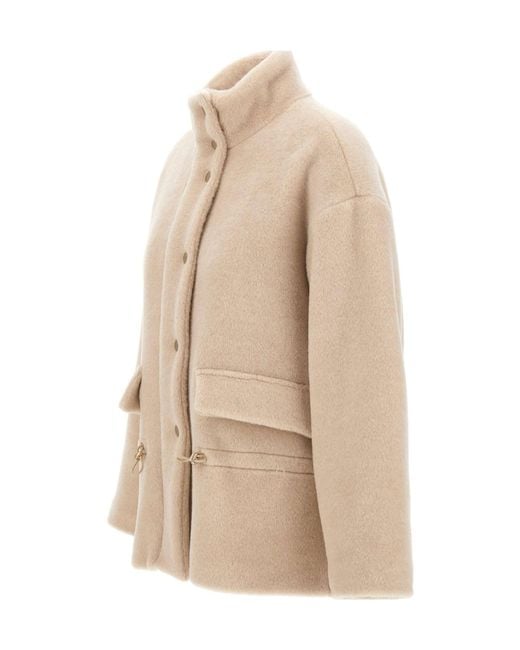 Eleventy Natural Drawstring Waist Padded Jacket
