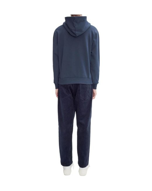A.P.C. Blue Logo-Print Hoodie for men