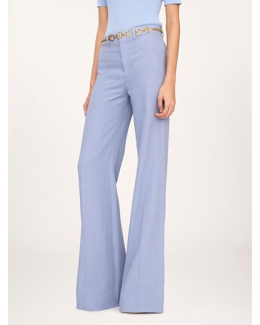 Chloé Blue Chloé High-Waisted Flared Pants