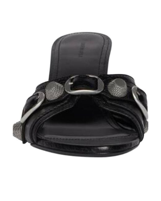 Balenciaga Black Cagole Heeled Sandals