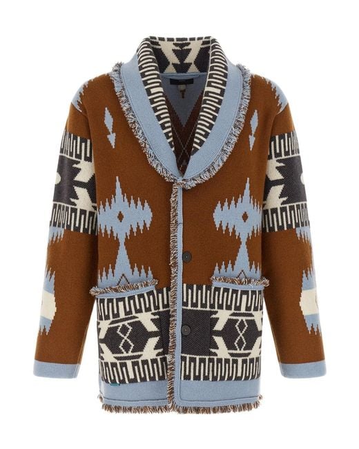 Alanui Multicolor Icon Fringed Jacquard Cardigan for men