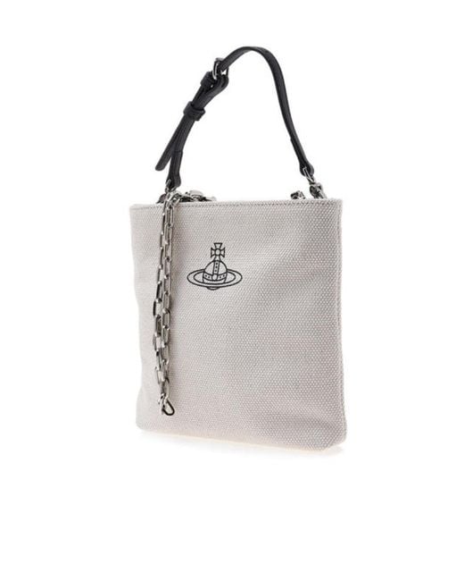 Vivienne Westwood Gray Logo Shoulder Bag