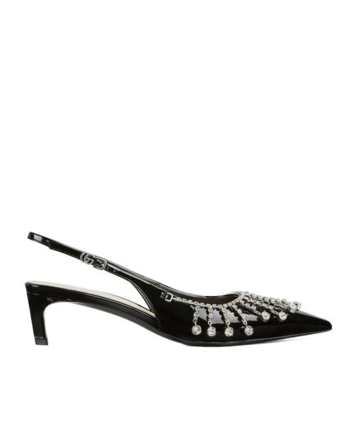 Gucci White 45Mm Guinevere Chain Detail Pumps