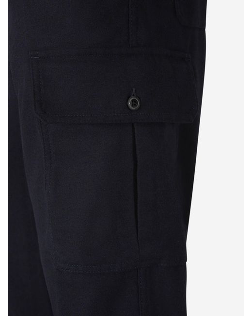 Incotex Blue Cargo Flannel Trousers for men