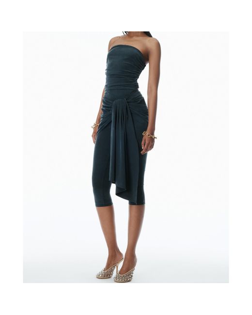 Alexander Wang Blue Off-Shoulder Layered Playsuit