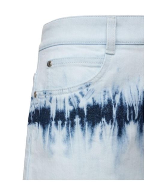 Stella McCartney Blue Tie-Dyed Denim Shorts