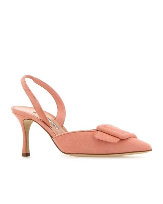 Manolo Blahnik Pink Maysli Slingback Pumps