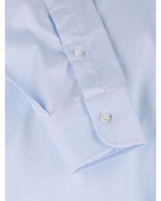 Barba Napoli Blue Regular Fit Dress Shirt for men