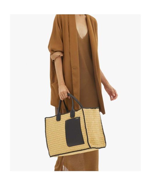 Valextra Metallic Soft Tote Raffia Crochet Large Bag