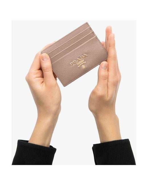 Prada Natural Logo Plaque Cardholder