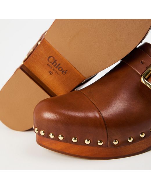 Chloé Brown Jeansnette Platform Mules