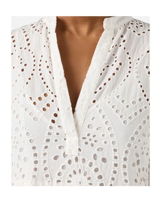 Mc2 Saint Barth White Sylvia Broderie-Anglaise Tiered Maxi Dress