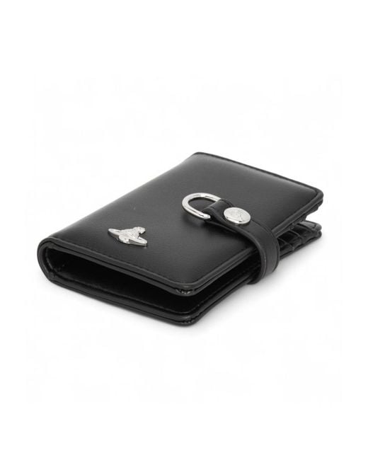 Vivienne Westwood Black Vertical Flap Card Holder