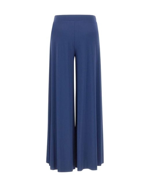 Kaos Blue Wide-Leg Fluid Pants