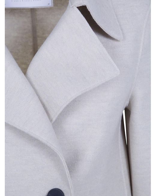 Harris Wharf London Gray Double-Breasted Wool Coat