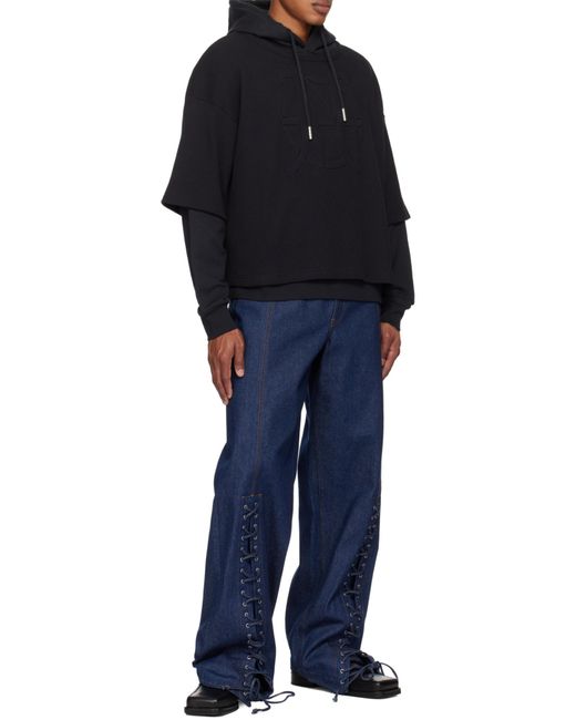 Jean Paul Gaultier Blue Oversized Jpg Hoodie for men