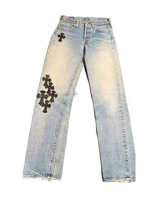 Chrome Hearts Blue Jeans With Belt Loops for men