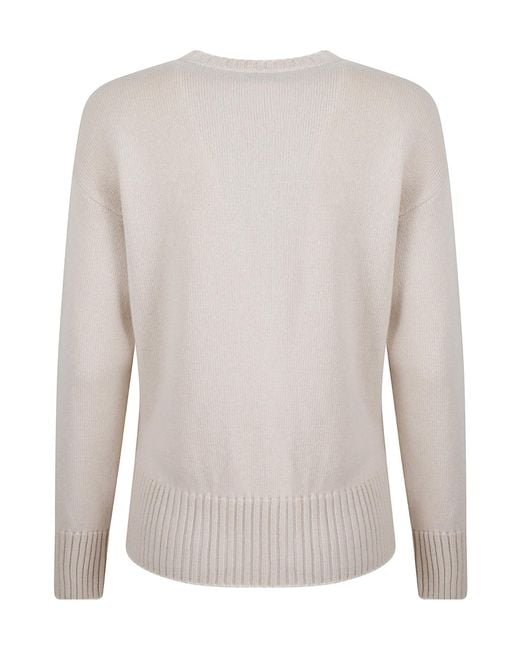 Eleventy White Crew Neck Knitted Sweater
