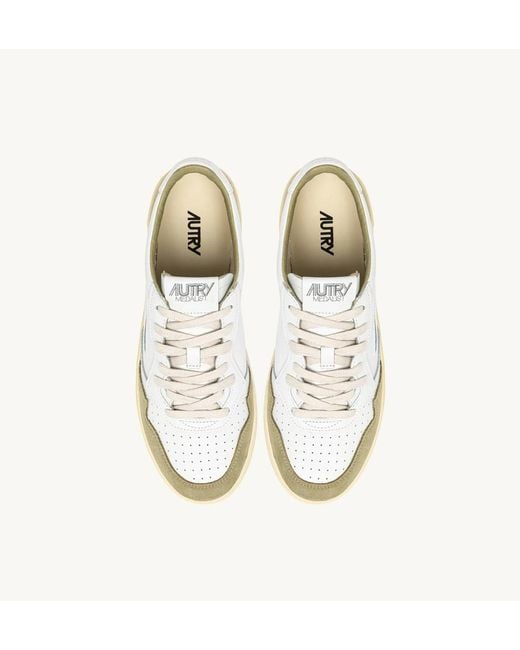 Autry Natural Medalist Panelled Leather Sneakers