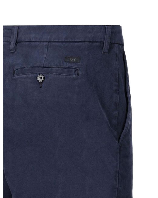 Fay Blue Regular-Fit Chino Pants for men