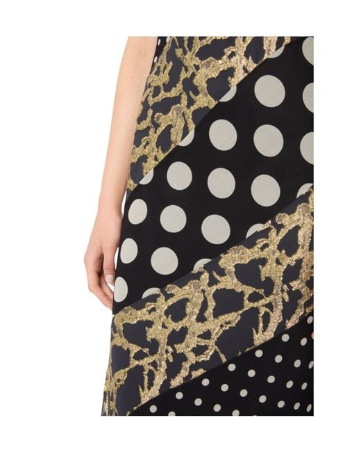 Nina Ricci Multicolor Polka Dot-Pattern Marbled Silk Maxi Dress