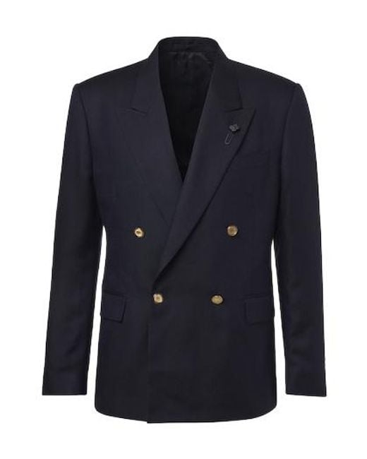 Lardini Blue Silk Blazer for men