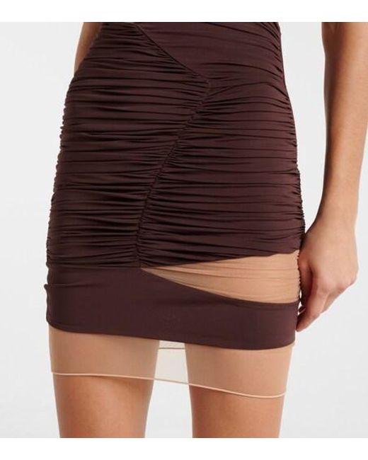 Nensi Dojaka Purple Draped Minidress
