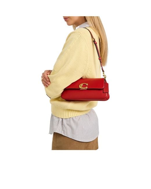 COACH Red Leather Shoulder Bag