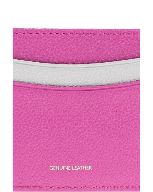 Emporio Armani Pink Logo-Printed Card Case