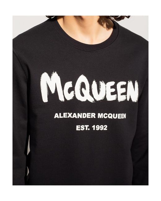 McQueen Blue Graphic-Print Crewneck Sweatshirt for men