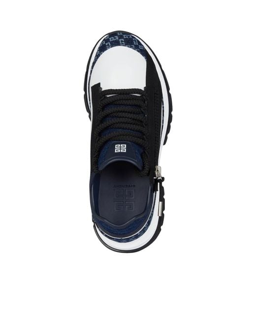 Givenchy Blue Leather-Denim Monogram Spectre Sneakers for men