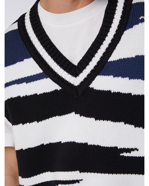 Missoni Blue Graphic-Print V-Neck Vest for men