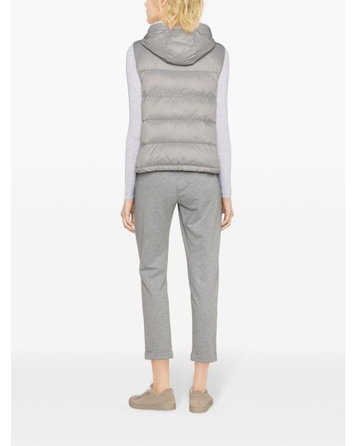 Brunello Cucinelli Gray Padded Drawstring Gilet