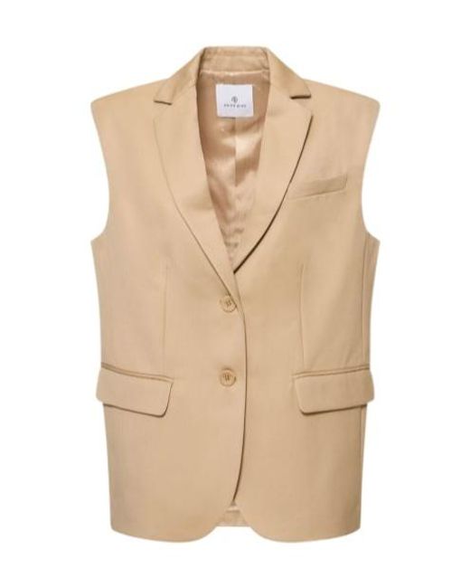 Anine Bing Natural Single-Breasted Vest