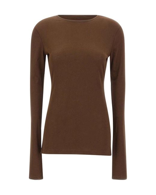 Entire studios Brown Sheer Long Sleeve Knitted Top