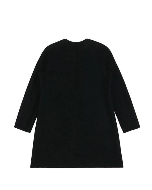 Max Mara Black Long Sleeved Coat With Round Neck