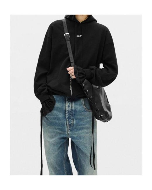 Ann Demeulemeester White Henna Lace-Up Shoulder Bag
