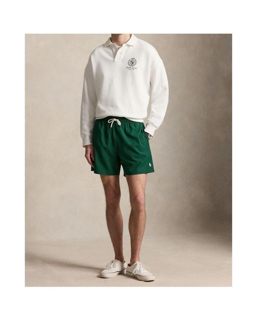 Polo Ralph Lauren Green Logo-Embroidered Drawstring Swim Shorts for men