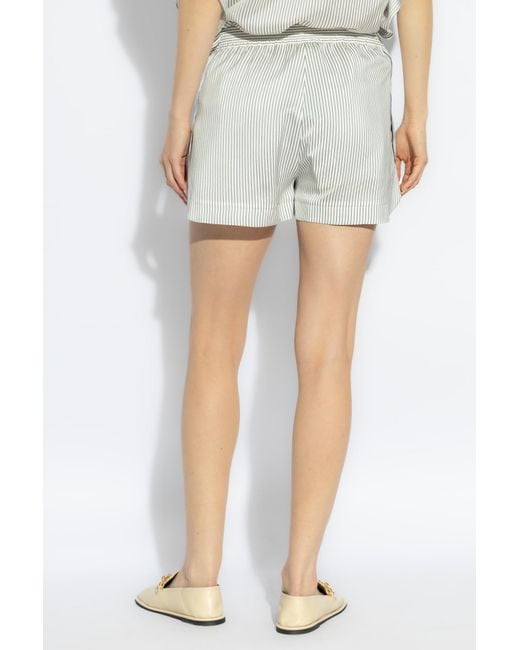 Stella McCartney White Striped Silk Shorts