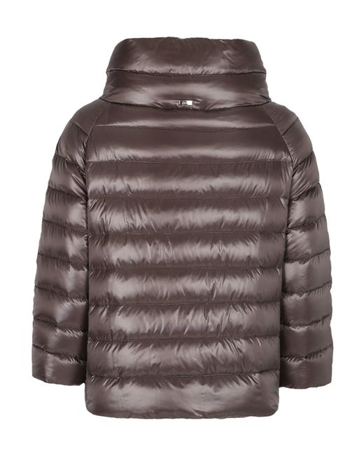 Herno Brown Funnel-Neck Down Jacket