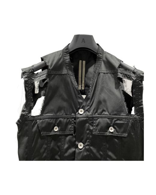 Rick Owens Black Logo Vest Casual Jacket