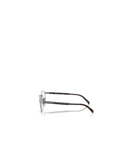 Prada White Eyewear Round Frame Glasses for men