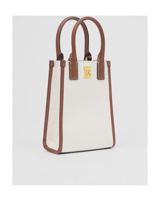 Burberry White Tb Phone Tote Bag