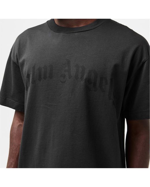 Palm Angels Black Logo Crew Neck T-Shirt for men