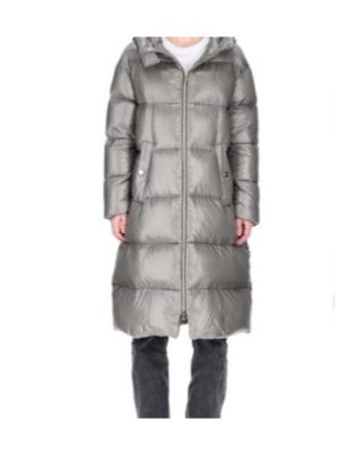 Herno Gray Long-Sleeved Down Jacket