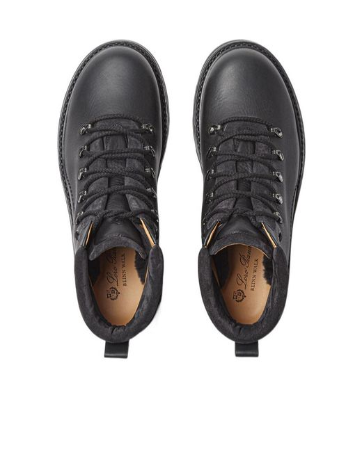 Loro Piana Black Beinn Walk Ankle Boots for men