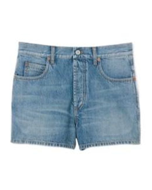 Gucci Blue Regular Denim Shorts With Horsebit