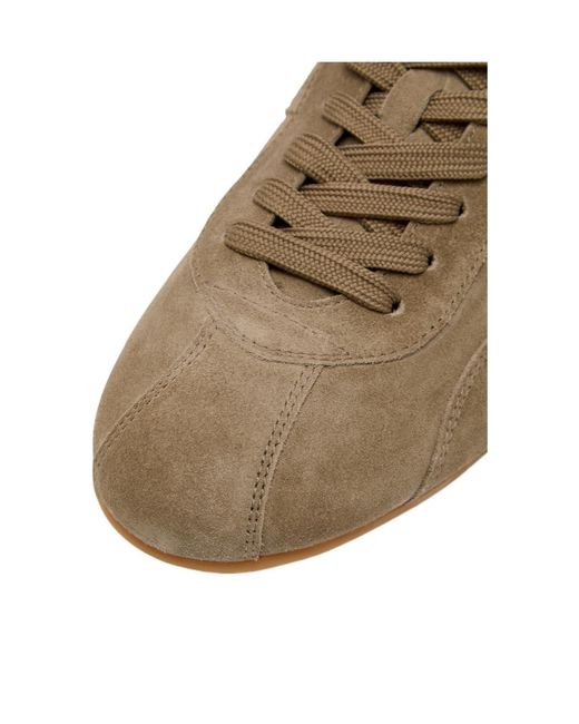 Tod's Brown Panelled Suede Sneakers