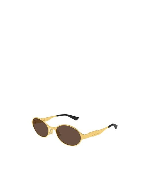 Bottega Veneta White Eyewear Round Frame Sunglasses for men